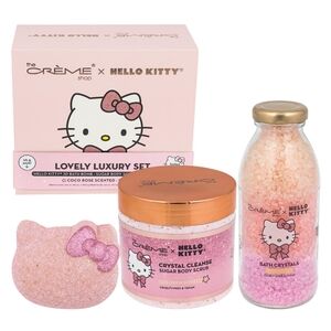 The Creme Shop X Hello Kitty Luxury Set of 3 Bath Bomb Body Scrub Crystals